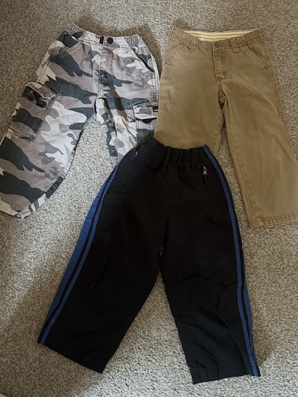 Kids Black Track Pants with Blue Stripes - Unbranded